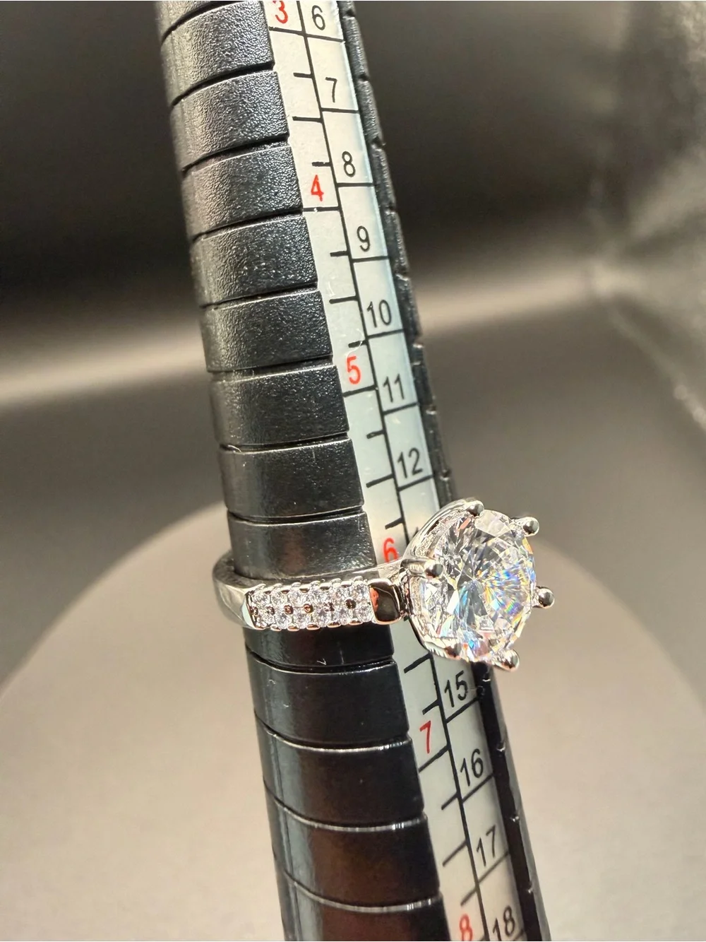 2CT Round Moissanite Pavé Ring | Size 6